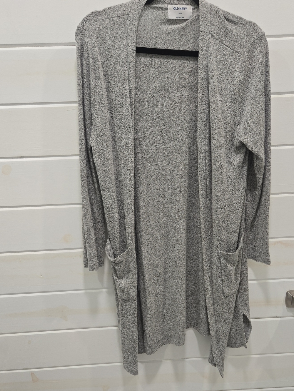 Old Navy Heather Gray Long Open-Front Cardigan